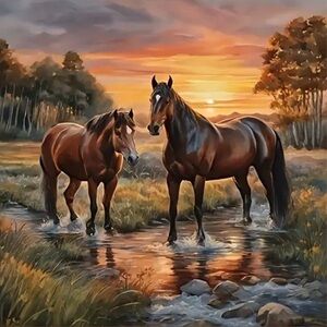 NWT- 8x8 Diamond Art Kit. Horses.
